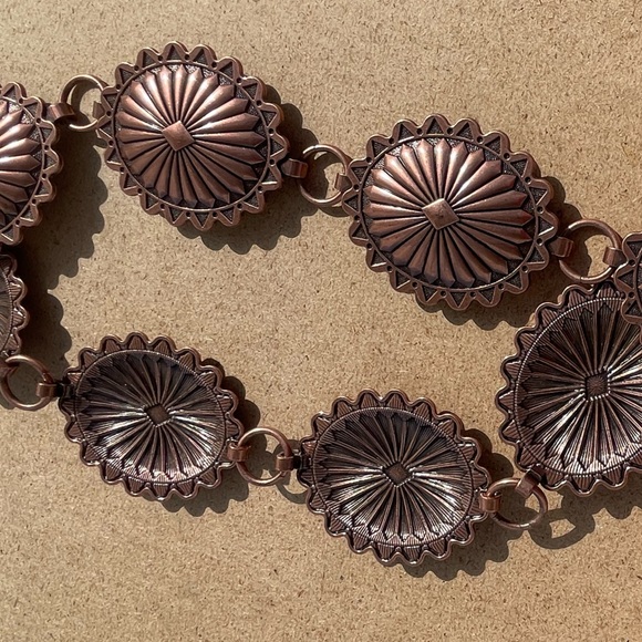 Western Concho Copper-tone Western Boho Statement Chain Concho Belt main image 10